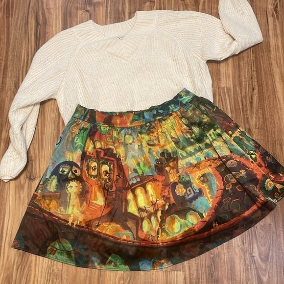 Hot topic womens skirt XL 16 18 mini Book of life satin character movie goth - Picture 4 of 7